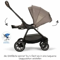 Buggy & Sportwagen TRIV next bis 22 kg mit magnetischem Gurtverschluss, umsetzbarem Allwettersitz, höhenverstellbarem Schieber - nur 8,9 kg schwer inkl. Adapter & Regenschutz - Cedar - Kollektion 2025