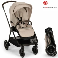 Buggy & Sportwagen TRIV next bis 22 kg mit magnetischem Gurtverschluss, umsetzbarem Allwettersitz, höhenverstellbarem Schieber - nur 8,9 kg schwer inkl. Adapter & Regenschutz - Biscotti - Kollektion 2025