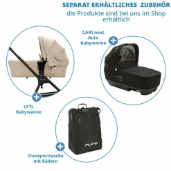 Buggy & Sportwagen TRIV next bis 22 kg mit magnetischem Gurtverschluss, umsetzbarem Allwettersitz, höhenverstellbarem Schieber - nur 8,9 kg schwer inkl. Adapter & Regenschutz - Biscotti - Kollektion 2025
