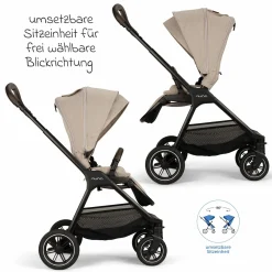 Buggy & Sportwagen TRIV next bis 22 kg mit magnetischem Gurtverschluss, umsetzbarem Allwettersitz, höhenverstellbarem Schieber - nur 8,9 kg schwer inkl. Adapter & Regenschutz - Biscotti - Kollektion 2025
