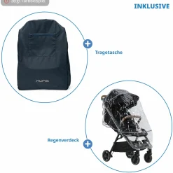 Buggy & Sportwagen TRVL Lx bis 22 kg mit magnetischem Gurtverschluss, automatischem Faltmechanismus inkl. Regenschutz & Transporttasche - Pine - Kollektion 2025