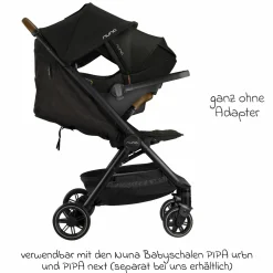 Buggy & Sportwagen TRVL Lx bis 22 kg mit magnetischem Gurtverschluss, automatischem Faltmechanismus inkl. Regenschutz & Transporttasche - Caviar - Kollektion 2025