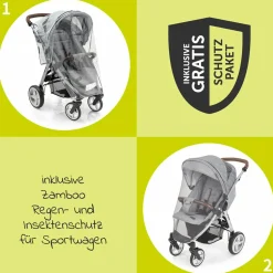 Buggy & Sportwagen UpTown Black (mit Liegefunktion & Einhand-Faltung) inkl. XXL Zubehörpaket - Melange Black