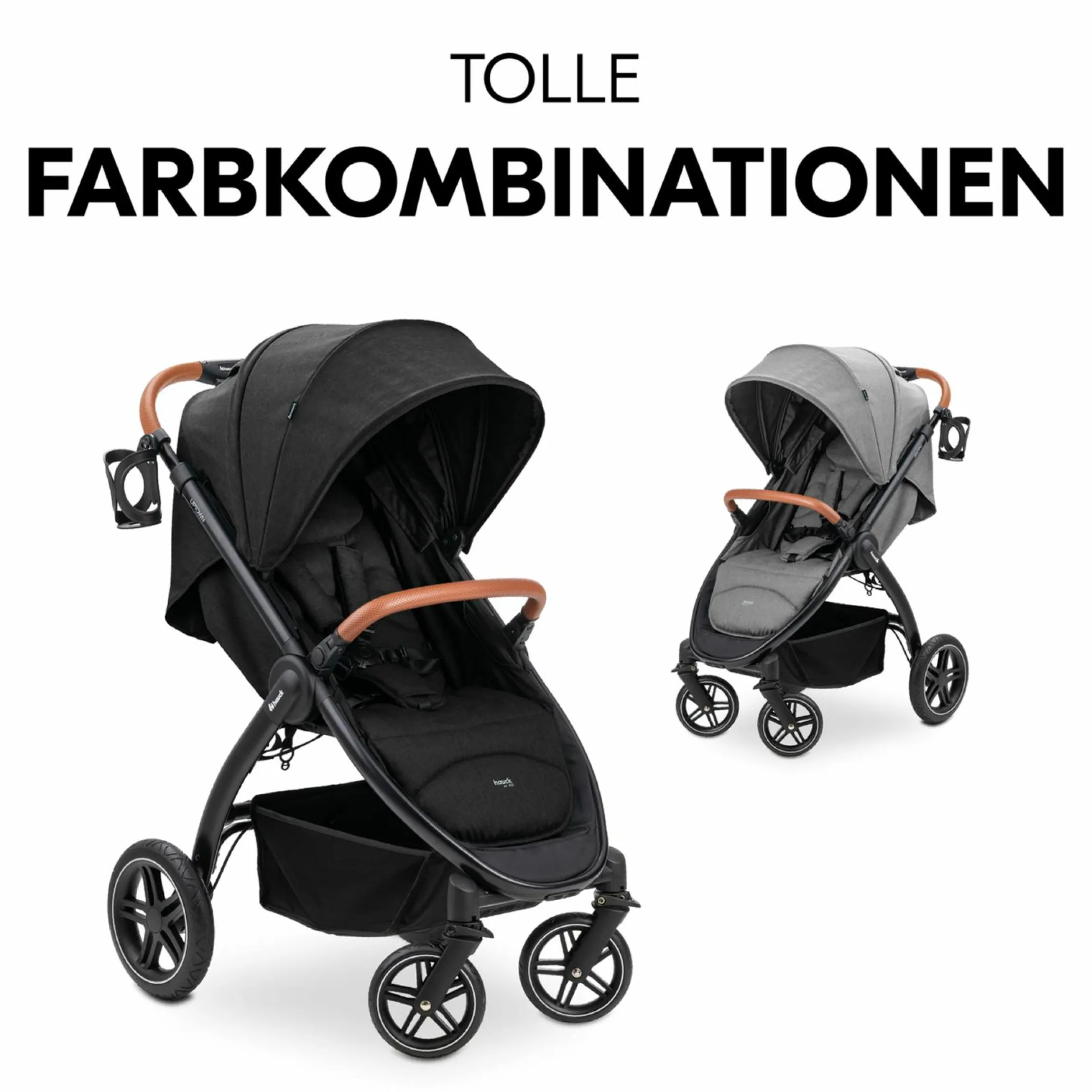 Buggy & Sportwagen UpTown Black (mit Liegefunktion & Einhand-Faltung) inkl. XXL Zubehörpaket - Melange Black
