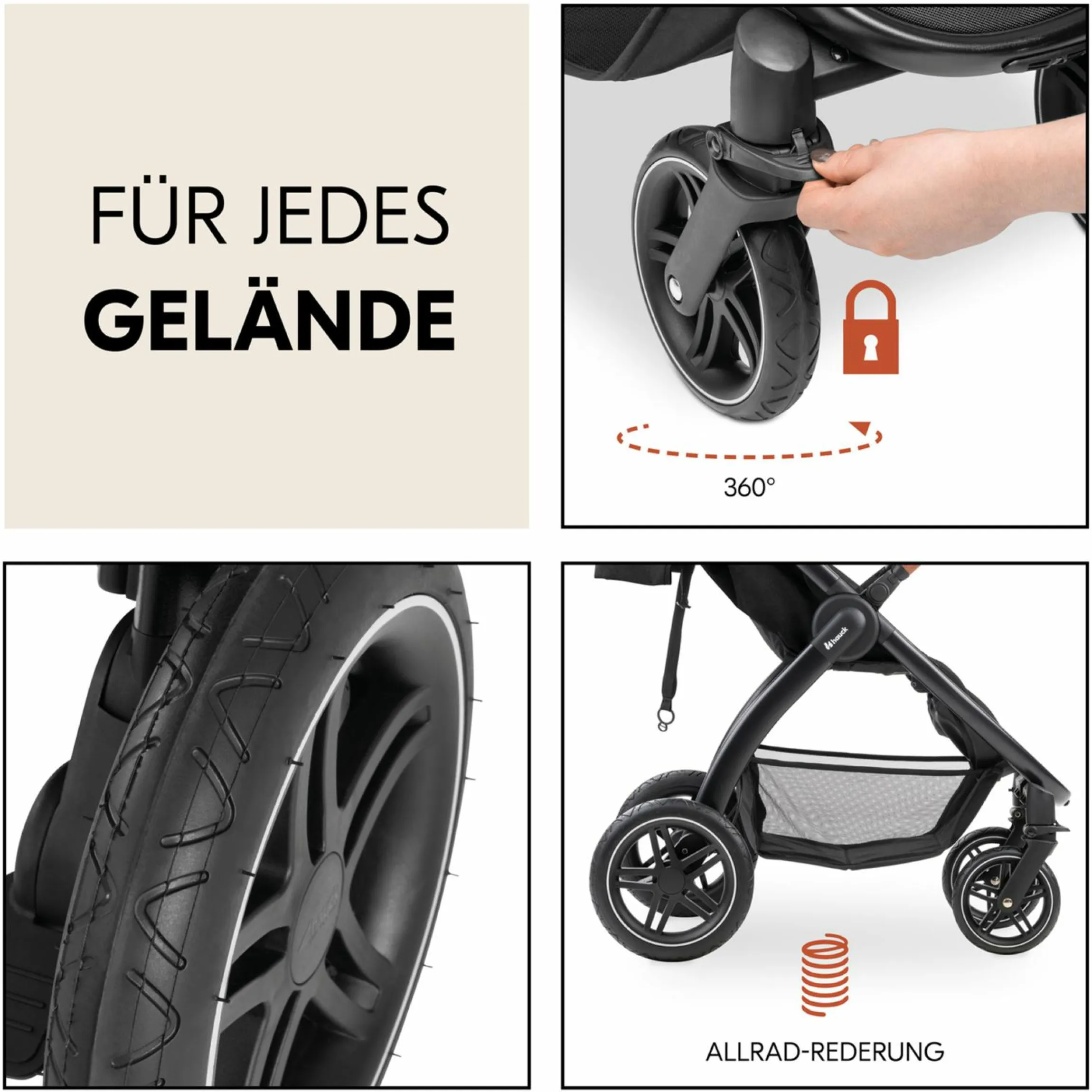 Buggy & Sportwagen UpTown Black (mit Liegefunktion & Einhand-Faltung) inkl. XXL Zubehörpaket - Melange Black