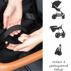 Buggy & Sportwagen UpTown (mit Liegefunktion, Schieber höhenverstellbar, Einhand-Faltung) - Melange Black