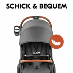Buggy & Sportwagen UpTown Black (mit Liegefunktion, Schieber höhenverstellbar, Einhand-Faltung) - Melange Grey