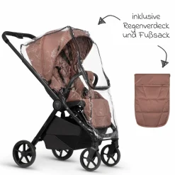 Buggy & Sportwagen Vero bis 22 kg mit Teleskopschieber, Liegeposition inkl. Regenschutz, Tragegurt & Beindecke - Blush - Kollektion 2025