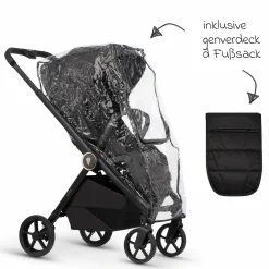 Buggy & Sportwagen Vero bis 22 kg mit Teleskopschieber, Liegeposition inkl. Regenschutz, Tragegurt & Beindecke - Night - Kollektion 2025