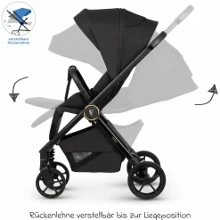 Buggy & Sportwagen Vero bis 22 kg mit Teleskopschieber, Liegeposition inkl. Regenschutz, Tragegurt & Beindecke - Night - Kollektion 2025