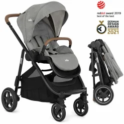 Buggy & Sportwagen Versatrax mit neuem Reifen-Design - bis 22 kg belastbar mit Teleskopschieber, umsetzbare Sitzeinheit, Adapter & Regenschutz - Pebble