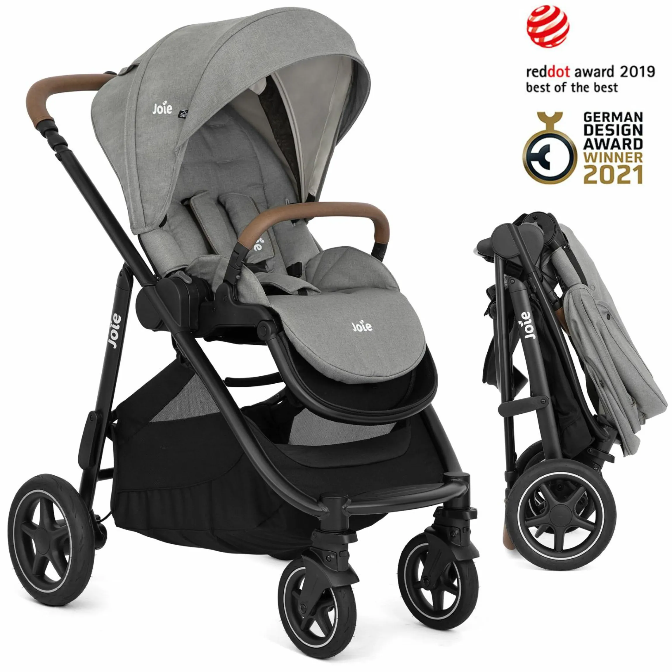 Buggy & Sportwagen Versatrax mit neuem Reifen-Design - bis 22 kg belastbar mit Teleskopschieber, umsetzbare Sitzeinheit, Adapter & Regenschutz - Pebble
