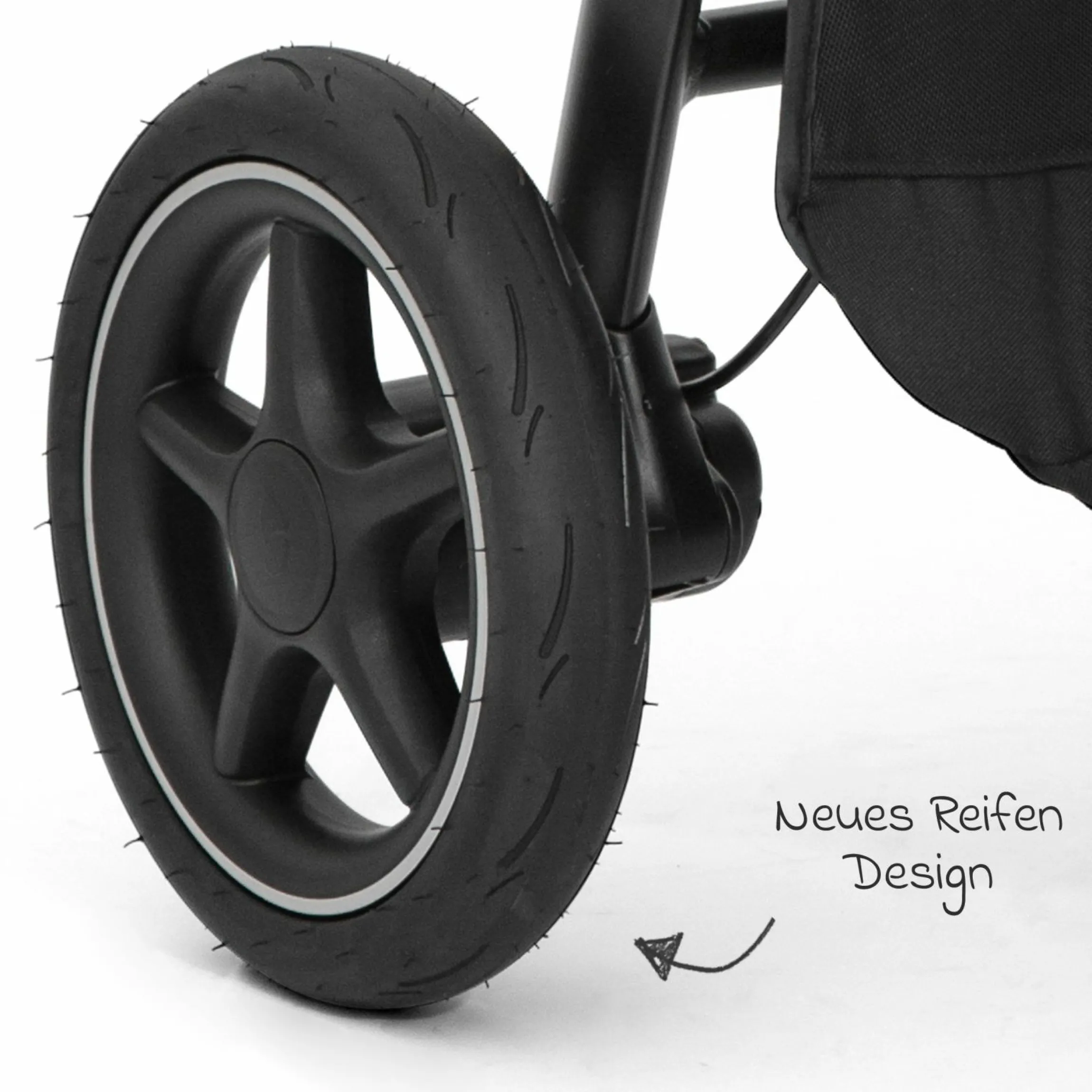 Buggy & Sportwagen Versatrax mit neuem Reifen-Design - bis 22 kg belastbar mit Teleskopschieber, umsetzbare Sitzeinheit, Adapter & Regenschutz - Pebble