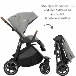 Buggy & Sportwagen Versatrax mit neuem Reifen-Design - bis 22 kg belastbar mit Teleskopschieber, umsetzbare Sitzeinheit, Adapter & Regenschutz - Pebble