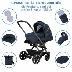 Buggy & Sportwagen Vip GTS bis 22 kg belastbar mit Teleskopschieber inkl. Regenschutz - Navy Stripes - Kollektion 2024