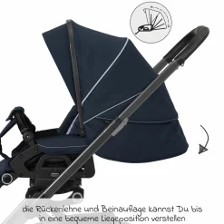 Buggy & Sportwagen Vip GTS bis 22 kg belastbar mit Teleskopschieber inkl. Regenschutz - Navy Stripes - Kollektion 2024