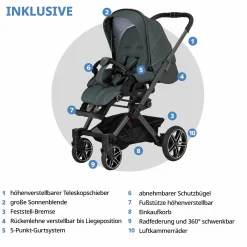Buggy & Sportwagen Vip GTS bis 22 kg belastbar mit Teleskopschieber inkl. Regenschutz - Animal Stars - Kollektion 2024