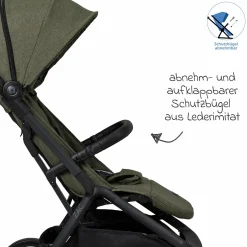 Buggy & Sportwagen Zac bis 22 kg mit Liegeposition, Einhand-Faltmechanismus inkl. Regenschutz & Transporttasche - Moss Melange