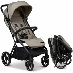 Buggy & Sportwagen Zac bis 22 kg mit Liegeposition, Einhand-Faltmechanismus inkl. Regenschutz & Transporttasche - Mud Melange