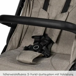 Buggy & Sportwagen Zac bis 22 kg mit Liegeposition, Einhand-Faltmechanismus inkl. Regenschutz & Transporttasche - Mud Melange