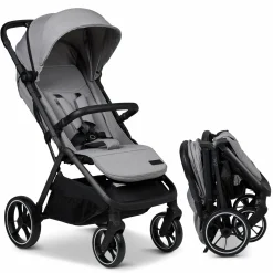 Buggy & Sportwagen Zac bis 22 kg mit Liegeposition, Einhand-Faltmechanismus inkl. Regenschutz & Transporttasche - Stone Melange