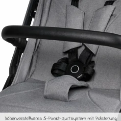 Buggy & Sportwagen Zac bis 22 kg mit Liegeposition, Einhand-Faltmechanismus inkl. Regenschutz & Transporttasche - Stone Melange