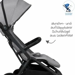Buggy & Sportwagen Zac bis 22 kg mit Liegeposition, Einhand-Faltmechanismus inkl. Regenschutz & Transporttasche - Stone Melange