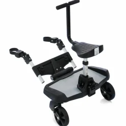 Buggy Board Filliboard Wide Set extra breites Mitfahrbrett mit Zusatzsitz für alle gängigen Buggys und Kinderwagen - Schwarz Grau