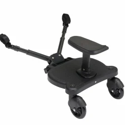 Buggy Board Mitfahrbrett Basic mit Sitz für alle gängigen Kinderwagen - Schwarz