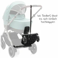 Buggy Board Mitfahrbrett Basic mit Sitz für alle gängigen Kinderwagen - Schwarz