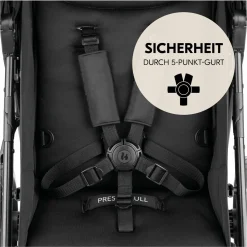 Buggy Rapid 3 Air (bis 25 kg) - mit Luftreifen, Liegefunktion und XL Verdeck - Black