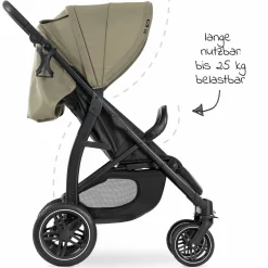 Buggy Rapid 4D AIR (bis 25 kg) - mit Luftreifen, Liegefunktion und XL Verdeck - Olive