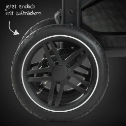 Buggy Rapid 4D AIR (bis 25 kg) - mit Luftreifen, Liegefunktion und XL Verdeck - Black