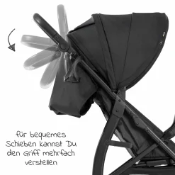 Buggy Rapid 4D AIR (bis 25 kg) - mit Luftreifen, Liegefunktion und XL Verdeck - Black