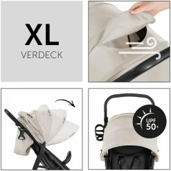 Buggy Rapid 4D (bis 25 kg) - XL Verdeck & All-Terrain Bereifung - inkl. XXL Zubehörpaket & Fehn Spieltier Eselchen - Classic Beige