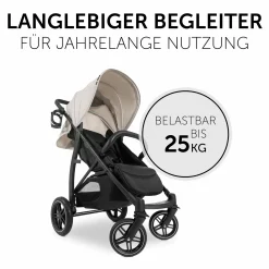 Buggy Rapid 4D (bis 25 kg) - XL Verdeck & All-Terrain Bereifung - inkl. XXL Zubehörpaket & Fehn Spieltier Eselchen - Classic Beige