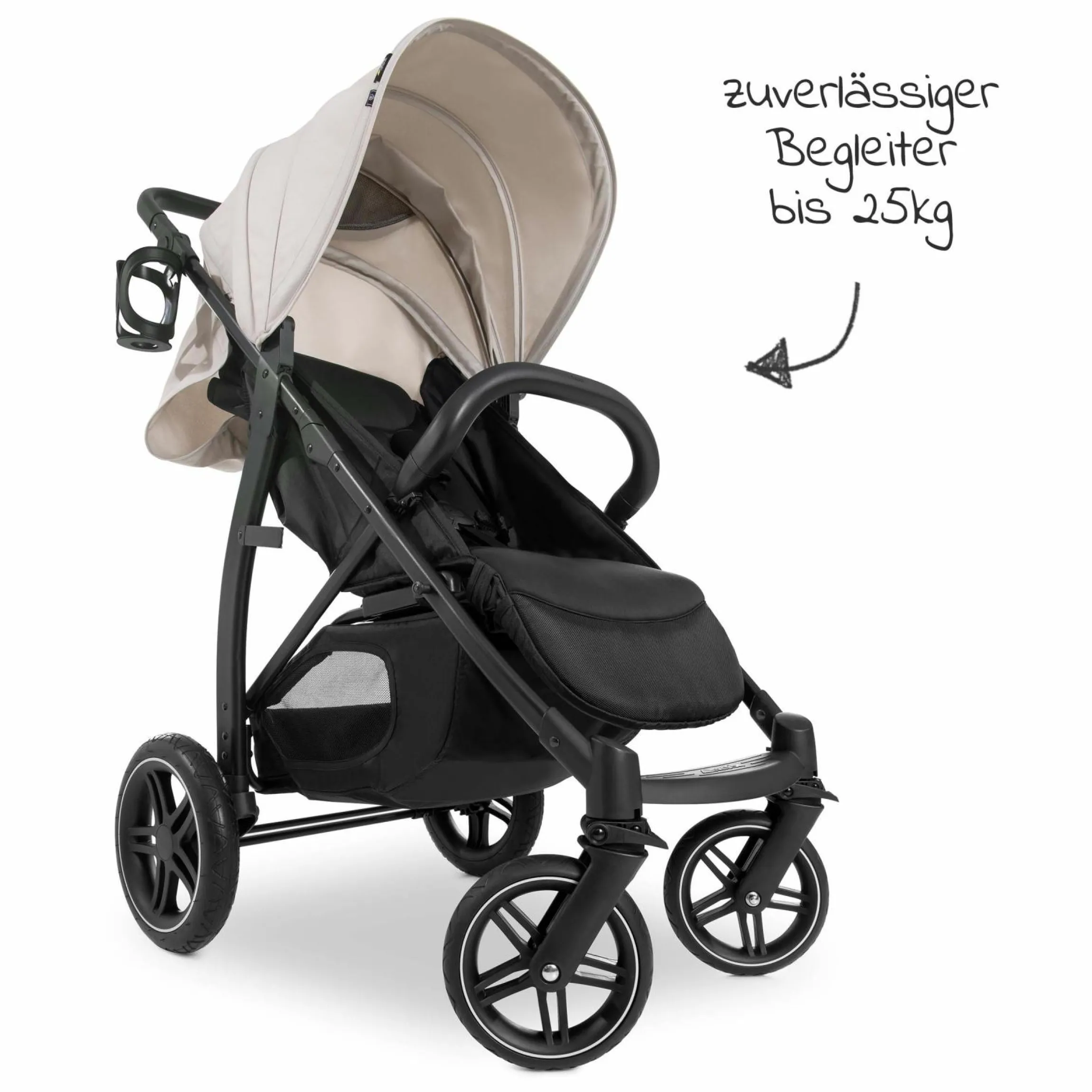 Buggy Rapid 4D (bis 25 kg) - XL Verdeck & All-Terrain Bereifung - Classic Beige