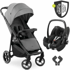 Buggy Shop N Care inkl. Autositz Pebble Pro & XXL Zubehörpaket - Grey