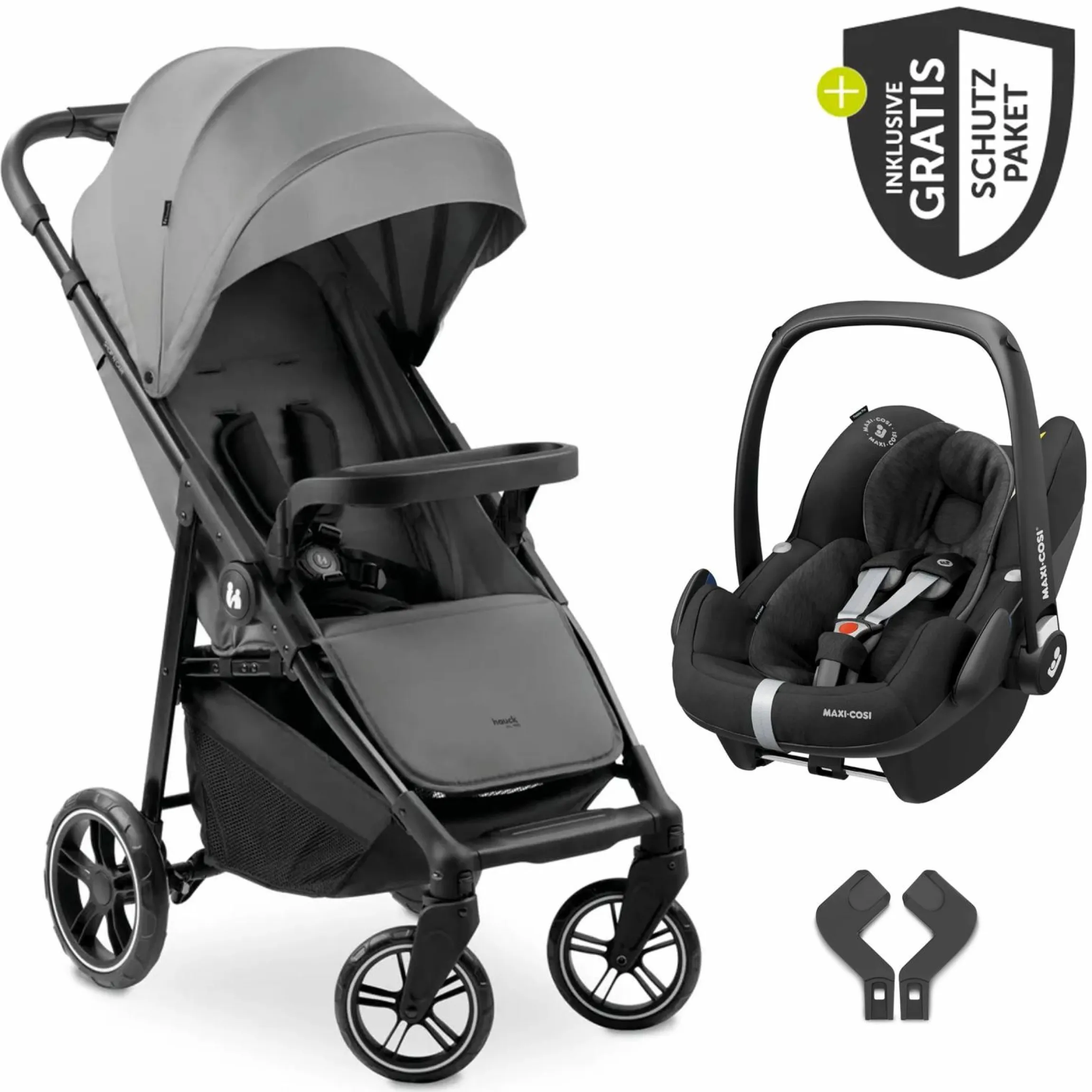 Buggy Shop N Care inkl. Autositz Pebble Pro & XXL Zubehörpaket - Grey