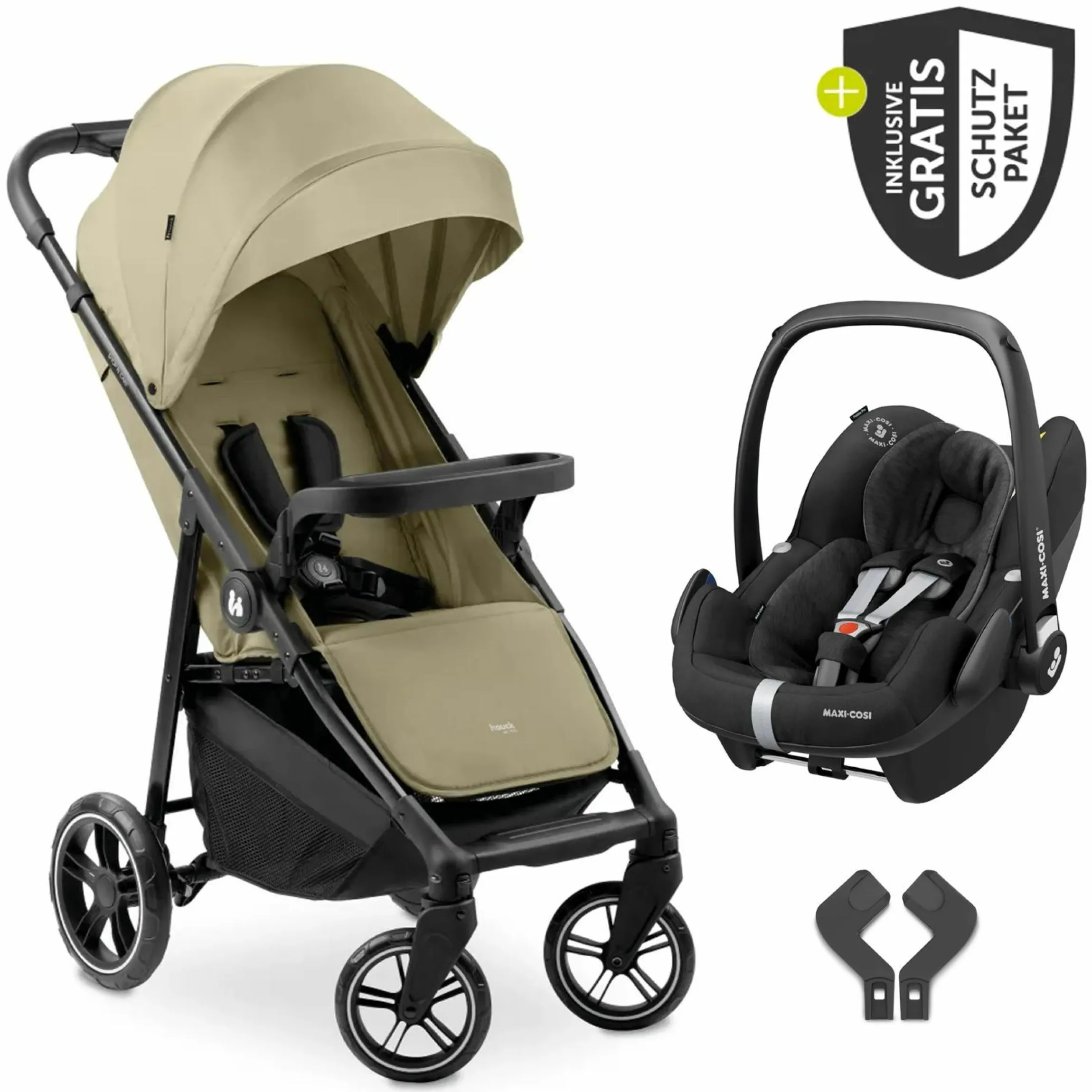 Buggy Shop N Care inkl. Autositz Pebble Pro & XXL Zubehörpaket - Olive