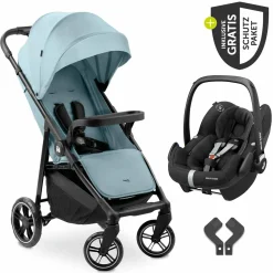 Buggy Shop N Care inkl. Autositz Pebble Pro & XXL Zubehörpaket - Dusty Blue