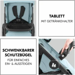 Buggy Shop N Care inkl. Autositz Pebble Pro & XXL Zubehörpaket - Dusty Blue