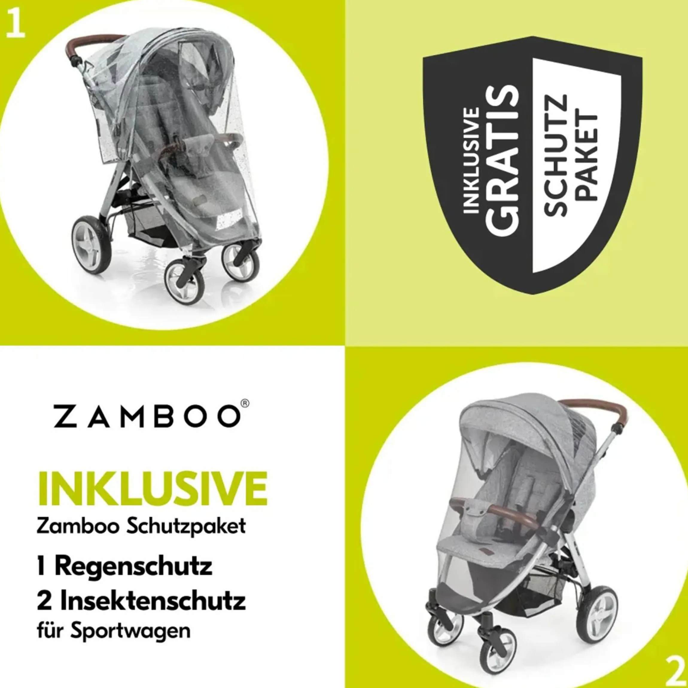Buggy Shop N Care inkl. Reboarder Pearl Pro 2 & XXL Zubehörpaket - Olive