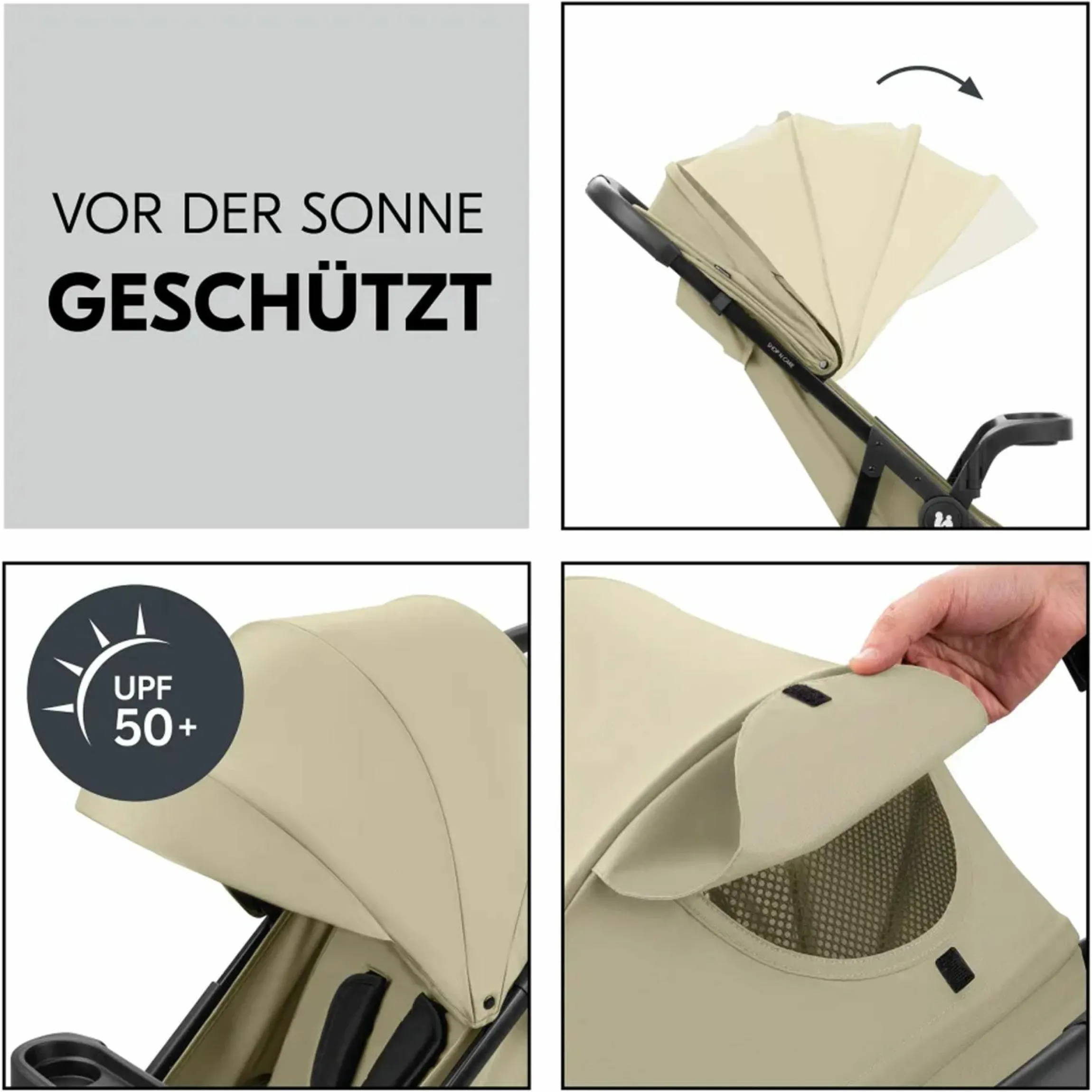 Buggy Shop N Care inkl. Reboarder Pearl Pro 2 & XXL Zubehörpaket - Olive