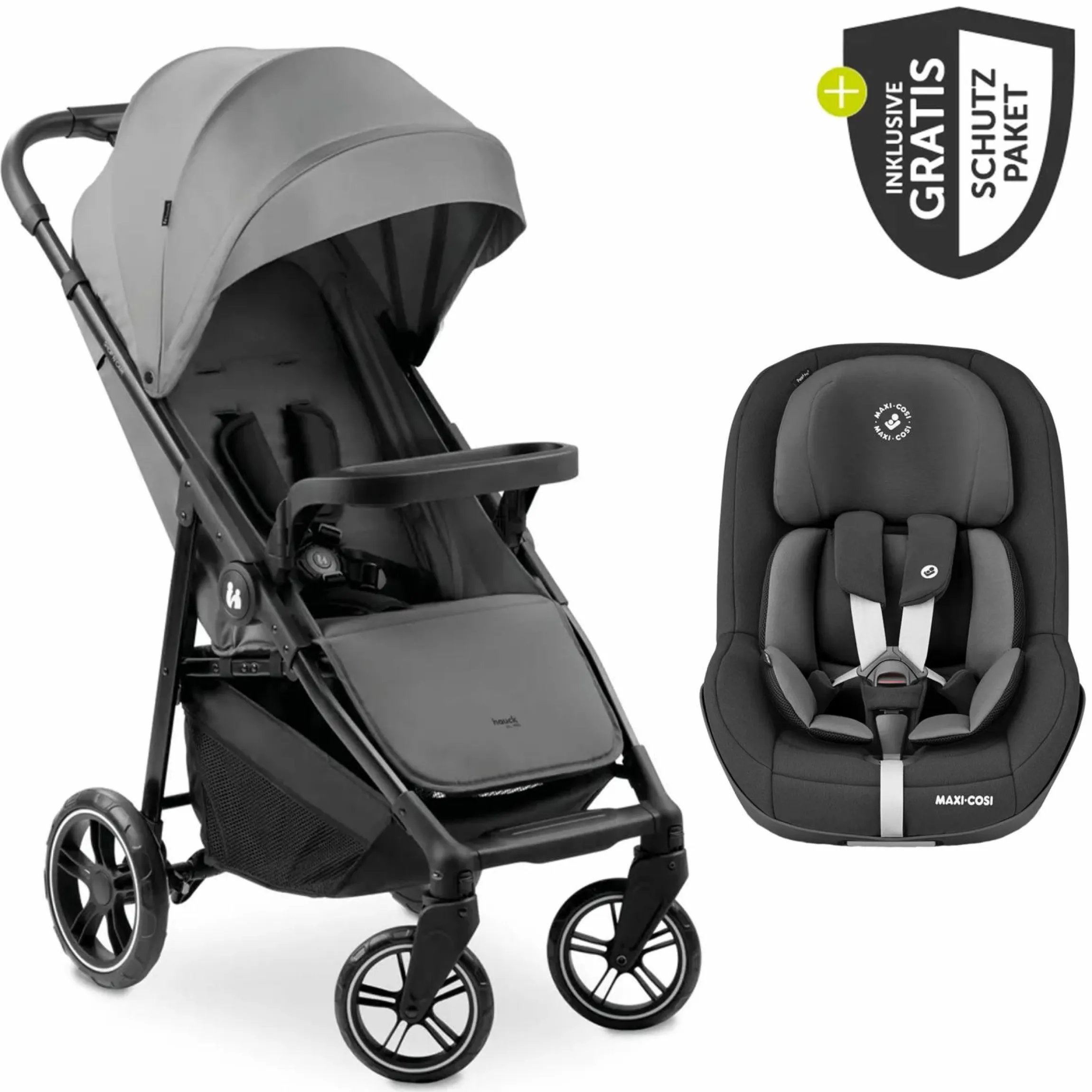 Buggy Shop N Care inkl. Reboarder Pearl Pro 2 & XXL Zubehörpaket - Grey