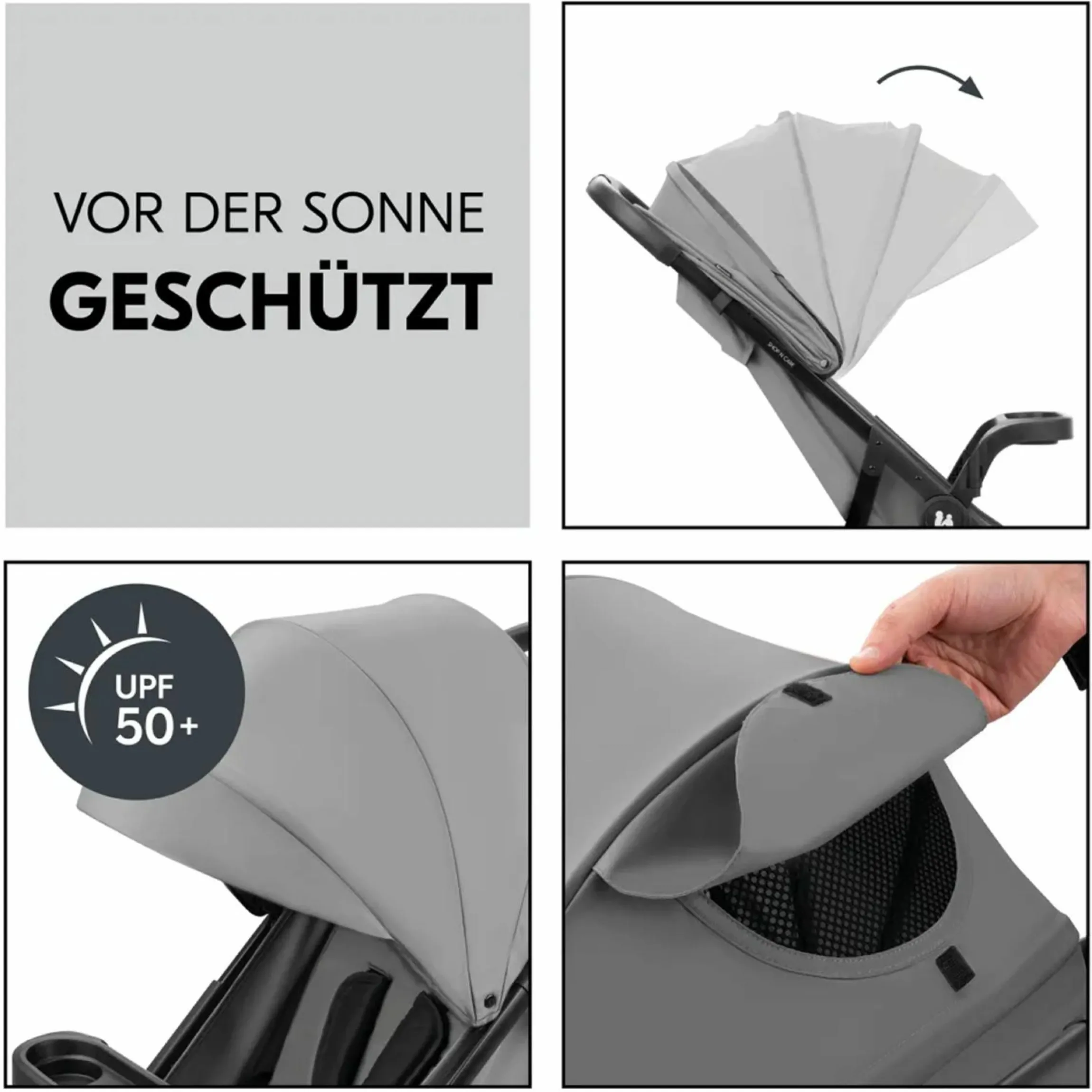 Buggy Shop N Care inkl. Reboarder Pearl Pro 2 & XXL Zubehörpaket - Grey