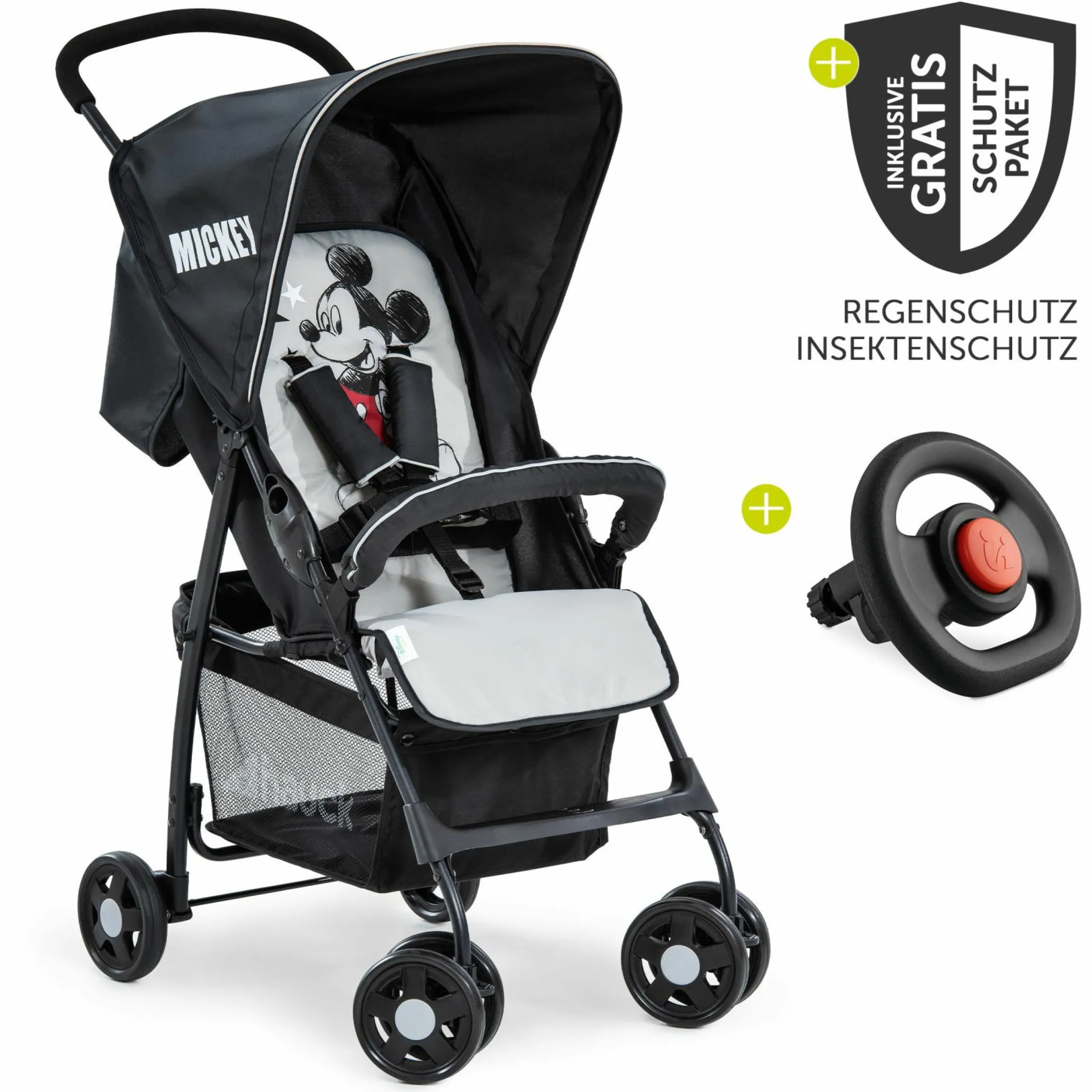 Buggy Sport inkl. XXL Zubehörpaket & Buggy-Lenkrad - Mickey Stars