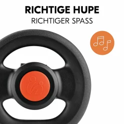 Buggy-Lenkrad Pushchair Steering Wheel - mit Hupe & zur Befestigung am Vorderbügel - Black