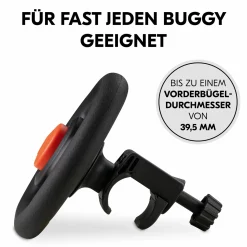 Buggy-Lenkrad Pushchair Steering Wheel - mit Hupe & zur Befestigung am Vorderbügel - Black