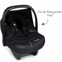 Cover / Winterfußsack für die Babyschale Tulip - Black - Kollektion 2025